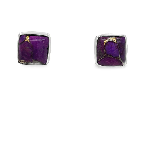 Purple Turquoise Stud Earrings