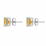 Square Citrine Stud Earrings