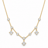18K Yellow Gold White Topaz Station Necklace