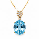 Blue Topaz & Diamond Pendant