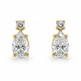 Yellow Gold Lab-Grown Diamond Pear Drop Stud Earrings