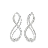 14K White Gold Diamond Infinity Twist Hoop Earrings
