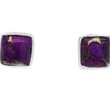 Purple Turquoise Stud Earrings