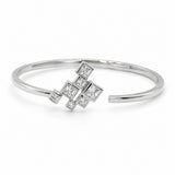 Sterling Silver Cubic Zirconia Open Cuff Bracelet
