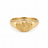 Small Oval Hammered Mtn Ring