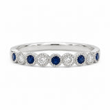 Sapphire & Diamond 1/2 Eternity Band