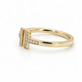 Yellow Gold Diamond "T" Ring