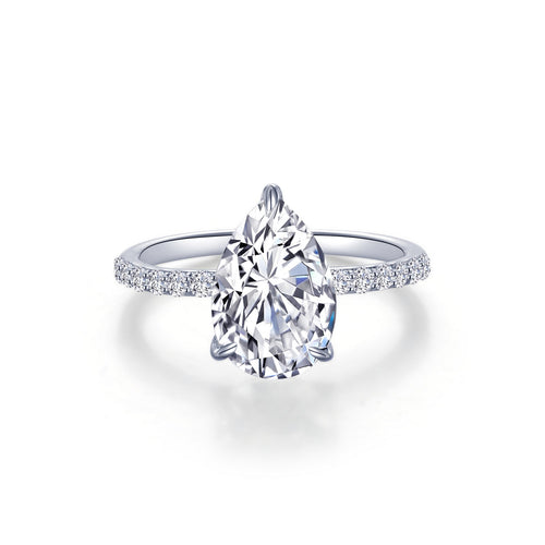 Pear Shape Simulated Diamond Engagement Ring