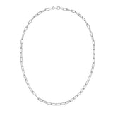 Sterling Silver Rhodium-Plated Paperclip Chain Bracelet