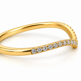 Yellow Gold Diamond Chevron V-Shaped Ring