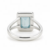 Emerald Cut Blue Topaz Ring