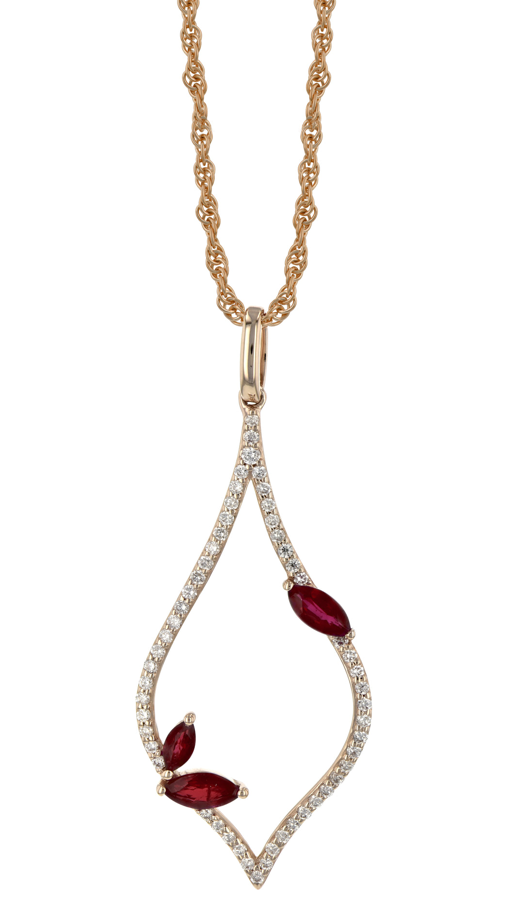 14KR Diamond & Ruby Necklace
