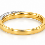 Two-Tone Gold Diamond Crossover Ring