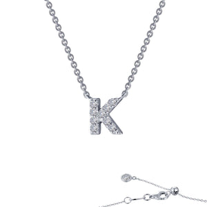 Block Initial "K" Necklace