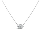 White Gold Diamond Cluster Necklace