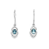 Aquamarine & Diamond Earrings