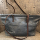 Blue Leather Purse w/ Tassles