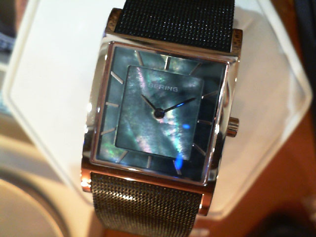 Stainless Steel Rose Gold & Black Bering Watch