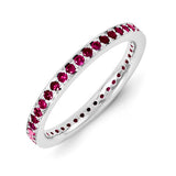 Silver Lab Created Ruby Eternity Ring