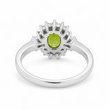 Oval Peridot & Diamond Ring