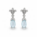 White Gold Briolette Aquamarine & Diamond Drop Earrings