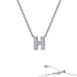 Block Initial "H" Necklace