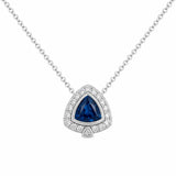 Trillion Cut Sapphire & Diamond Necklace