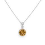 Silver Citrine & WhiteTopaz Necklace