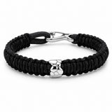Black & Gray Paracord Bracelet with Sterling Silver Boulder Mountain Bead