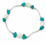 Pearl & Turquoise Station Bracelet
