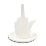 White Middle Finger Ring Holder