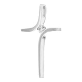 White Gold Modern Cross Pendant