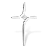 White Gold Modern Cross Pendant