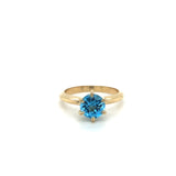 14KY Blue Topaz Solitaire Ring