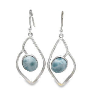 Oval Shape Larimar Earrings