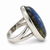 Sterling Silver Oval Labradorite Ring