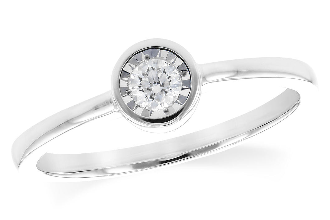 14KW Bezel Solitaire Diamond Ring