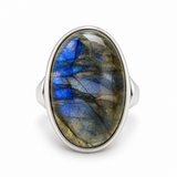 Sterling Silver Oval Labradorite Ring