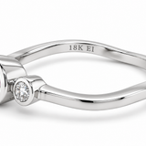 18K White Gold Pink Sapphire & Diamond Three-Stone Ring