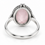 Sterling Silver Oval Rose Quartz Ring