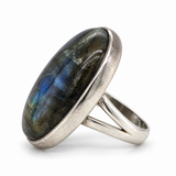 Sterling Silver Oval Labradorite Ring