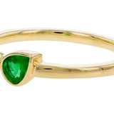 14K Yellow Gold Pear-Shaped Emerald & Diamond Ring