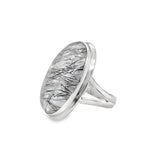 Sterling Silver Rutilated Quartz Oval Ring