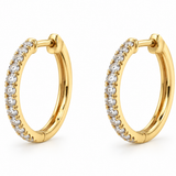 Yellow Gold Diamond Hoop Earrings – 0.25 CTW