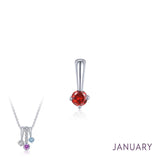 SS Simulated Garnet Pendant