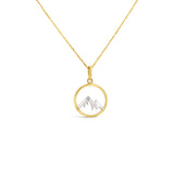 14K Two-Tone Jagged Edge Mountain Pendant