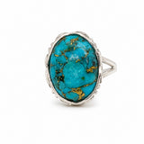 Blue Copper Turquoise Oval Ring