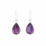 Amethyst Teardrop Sterling Silver Earrings