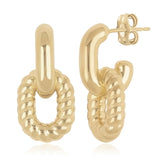 Small Oval Double Link Twist Earrings