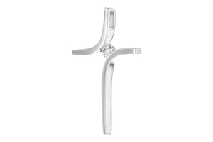 14 K Modern Cross w/ Chain